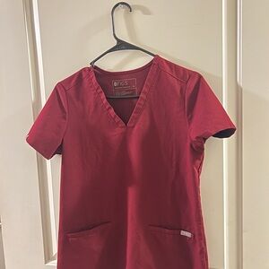 Figs Burgundy Scrub Top